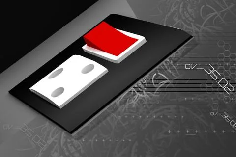 High quality 3d render switch in digital background Stock Illustration