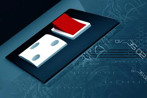 High quality 3d render switch in digital background Stock Illustration