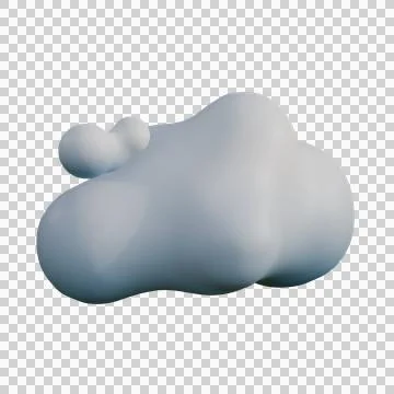 A high-quality 3D render of a white and blue cloud floating in a clear, sof.. Stock Illustration