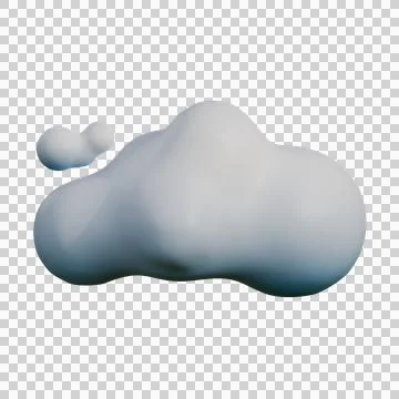 A high-quality 3D render of a white and blue cloud floating in a clear, sof.. Stock Illustration