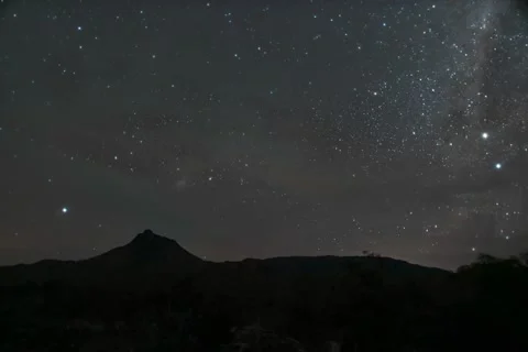 High quality 4k resolution time lapse of the stars near the spinning pole Video stock 171182277