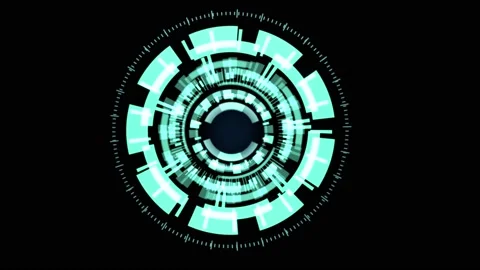 High quality animated gizmo digital eye design with complex rotating Stock Footage 237529886