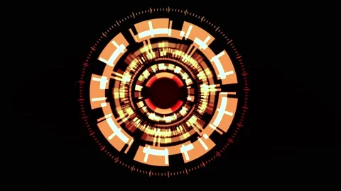 High quality animated gizmo digital eye design with complex rotating Stock Footage 237529940