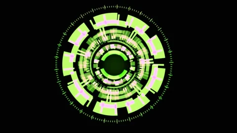 High quality animated gizmo digital eye design with complex rotating Stock Footage 237530013