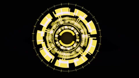 High quality animated gizmo digital eye design with complex rotating Stock Footage 237530023