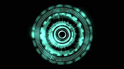 High quality animated HUD gizmo digital eye design with complex rotating Stock Footage 237979305
