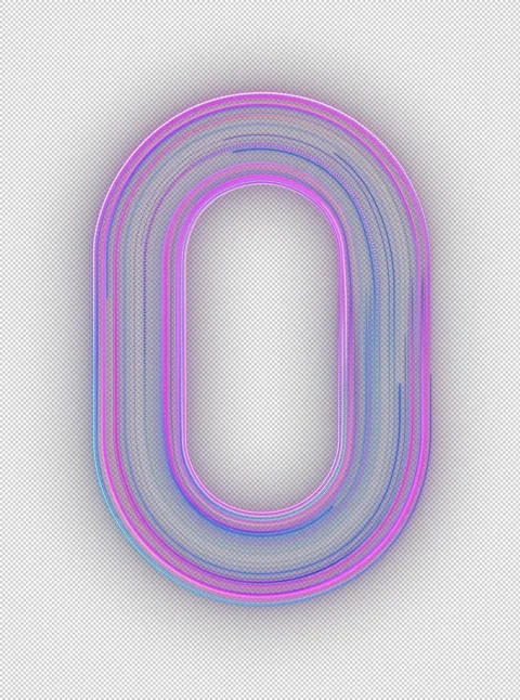 High-Quality Animated Number 0 in Neon Blue and Purple Colors, Glowing Futu.. Stock Footage 317454405