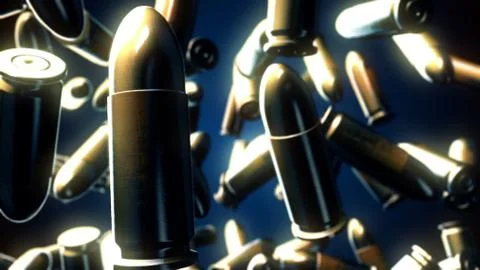High quality animation of bullets falling Stock Illustration