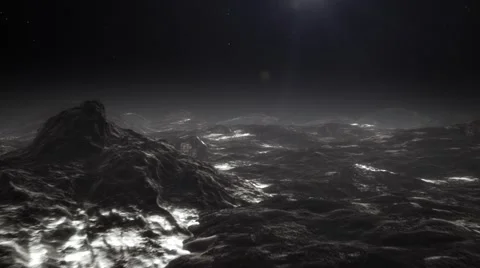 High quality animation of flight over Pluto's surface. Video stock 52866003