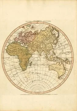 High Quality Antique World Map - William Faden 1786 Stock Photos