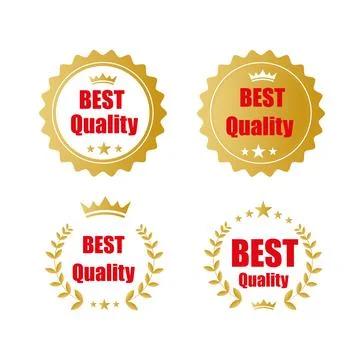 High quality badge vector and label design element. Golden badge collection. Stock Illustration