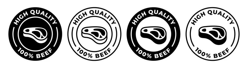 High quality beef label. Prime beef icon vector illustration. Fresh meat em.. Stock Illustration
