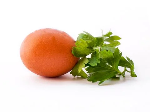 High quality bir resolution egg with parsley Stock Photos