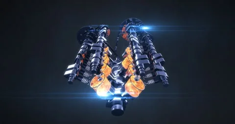 High-Quality Capture of V8 Car Engine Coming to Life Post-Fill-Up. Stock Footage 274910226