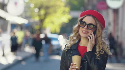 High-quality cellular mobile communication. 3G, 4G, 5G coverage. A woman is Stock Footage 155466985