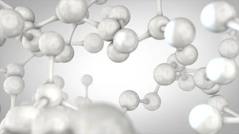 High quality CGI render of an abstract plastic molecular model in a white Stock Footage 196720960