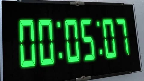 High quality CGI render of a digital countdown timer on a wall-mounted Stock Footage 249147221