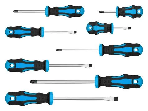 High quality chrome vanadium toolset template with Blue assorted phillips and Stock Photos