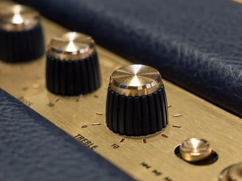 High-Quality Close-Up of Classic Treble Control Knob Stock Photos