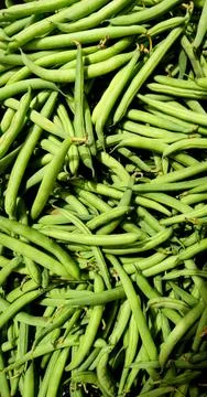 High quality close up of green beans in a supermarket Stock Photos
