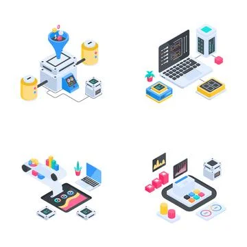 A high quality collection of online programming, data processing, and user Stock Illustration