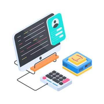 A high quality collection of online programming, data processing, and user Stock Illustration