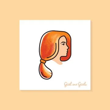 High quality color vector illustration of a woman in profile with laterings. Stock Illustration