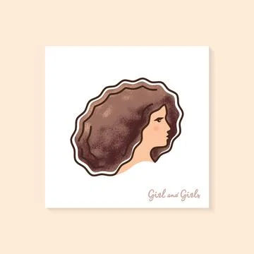 High quality color vector illustration of a woman in profile with laterings. Stock Illustration