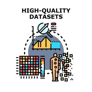 High quality datasets for data science and research Stock Illustration