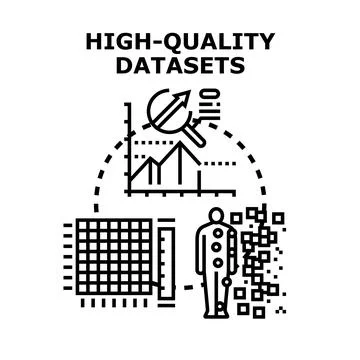 High quality datasets for data science and research Stock Illustration