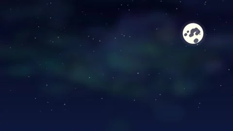 High quality design element featuring a night sky with a glowing moon and s.. Stock Footage 322127975