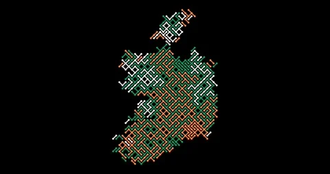 High Quality Diagonal Animation Showing Ireland Stock Footage 325884009
