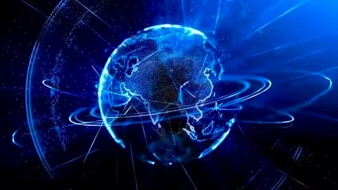 High Quality Digital Globe Spinning Network Video Footage Stock Footage 324629265