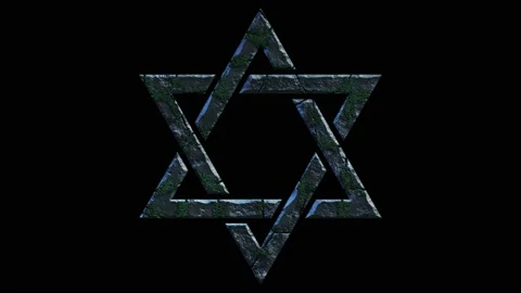 High quality dramatic motion graphic of the Jewish Star of David icon Vídeo Stock 185391185