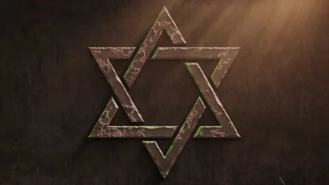 High quality dramatic motion graphic of the Jewish Star of David icon Vídeo Stock 185391241