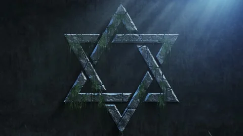 High quality dramatic motion graphic of the Jewish Star of David icon Vídeo Stock 186109207