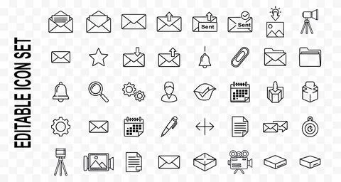 A high-quality, editable icon set featuring a diverse collection Stockillustratie