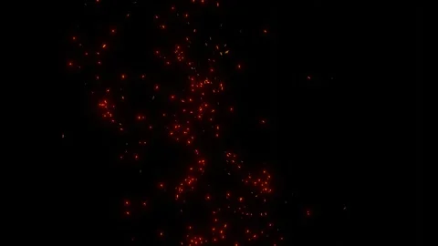 High-Quality Fire Particles Animation Clip with Black Background Stock-Footage 281086358