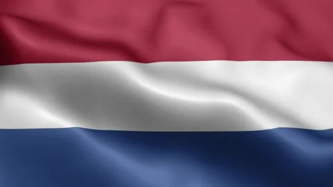 A high quality footage of 3D Netherlands flag fabric surface background animatio Stock Footage