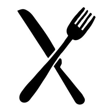 High quality fork and knife logo illustration Stock Illustration