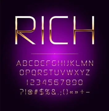 High quality gold-effect vector letters. Vector illustration Illustrazione stock