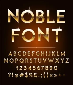 High quality gold-effect vector letters. Vector illustration Illustrazione stock