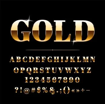 High quality gold-effect vector letters. Vector illustration Stockillustratie