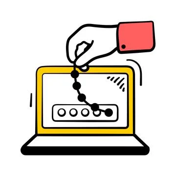 A high quality hand drawn icon of phishing attack concept, easy to use Stock Illustration