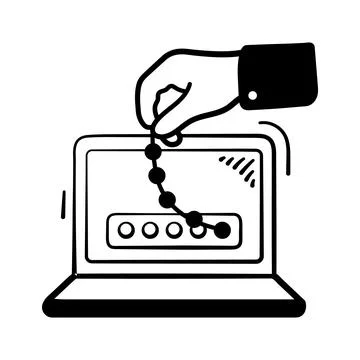 A high quality hand drawn icon of phishing attack concept, easy to use Stock Illustration