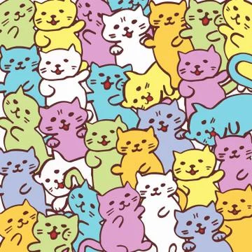 High quality illustration of cat funny cat pattern Stock Illustration