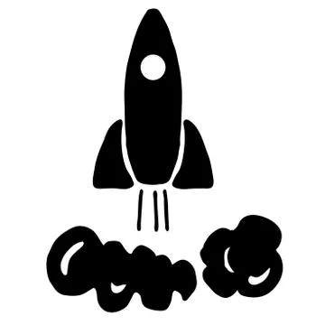 High quality illustration of rocket start silhouette Stock Illustration