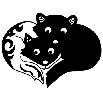 High quality illustration of two cute racoons Stock Illustration