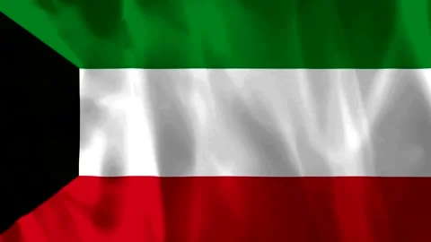 A high quality image of the national flag of Kuwait with fabric folds and a.. 库存影片 343581613