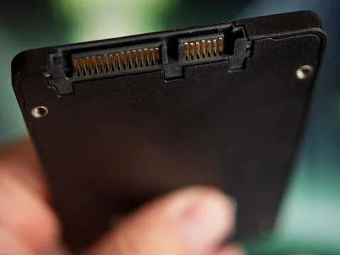 High-Quality Internal Solid State Drive Connectivity Close-Up Stock Photos